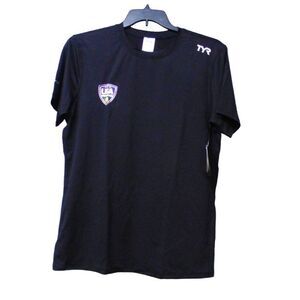TYR Men’s “Water Polo” Short Sleeve Rushguard Tee, Size L, Black